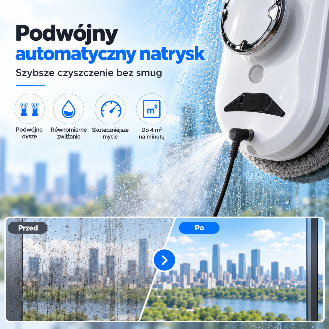 LumiGlass X7 — podwójny automatyczny natrysk