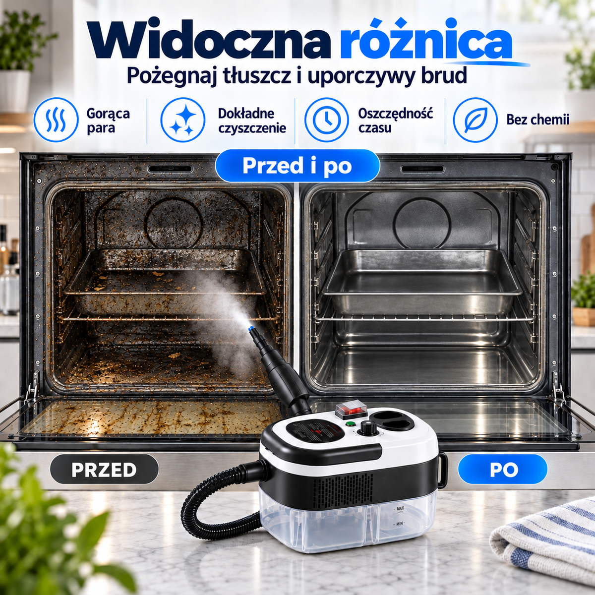 Zelena SteamClean™ – Parownica Ciśnieniowa