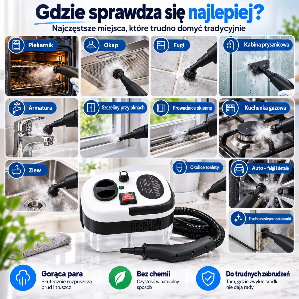 Zelena SteamClean™ – Parownica Ciśnieniowa