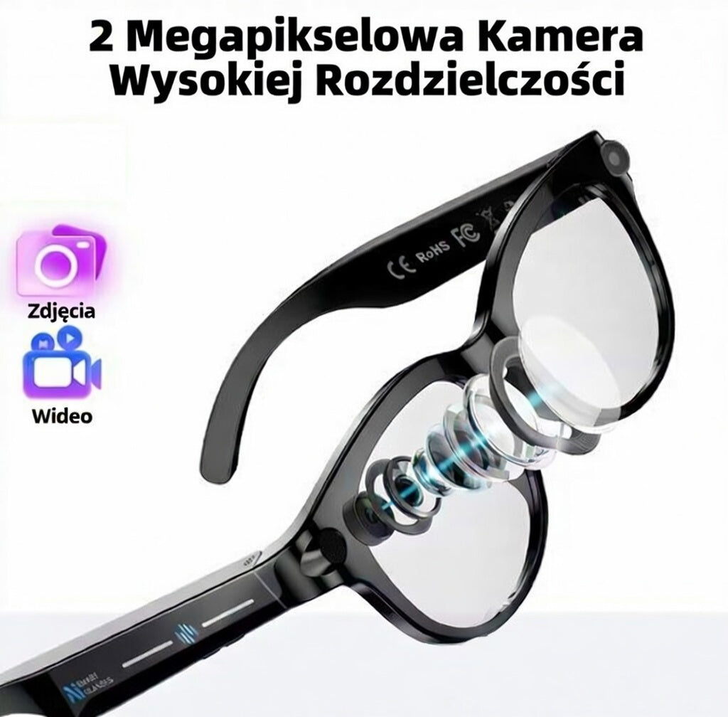 LinGlass™ E14 – Inteligentne Okulary z Kamerą HD