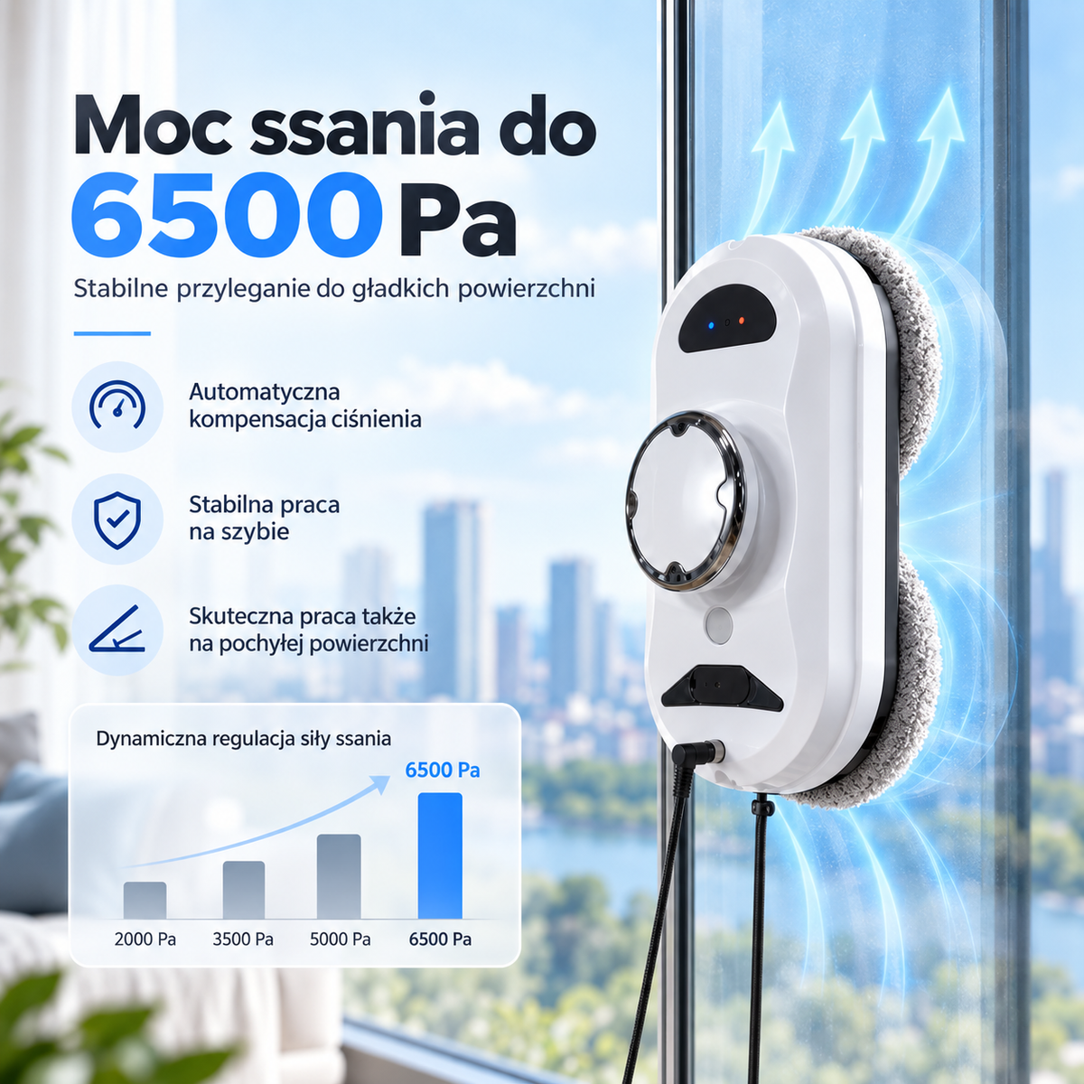 LumiGlass X7 — moc ssania do 6500 Pa